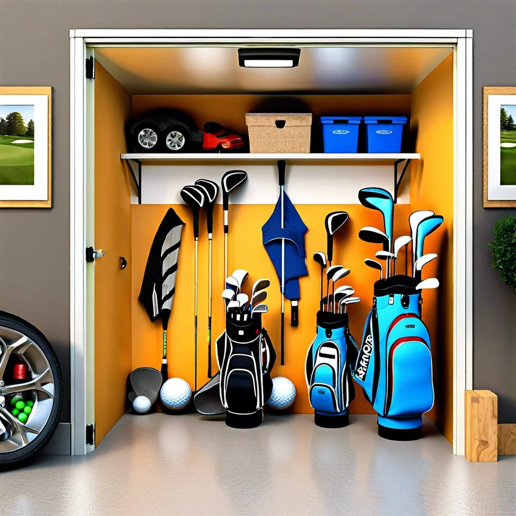 assessing space for golf organizer in garage