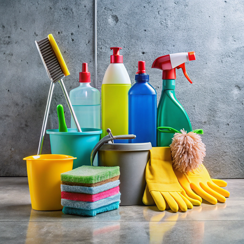 gather essential cleaning supplies and tools